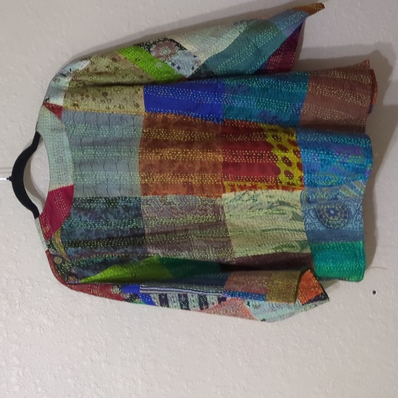 Aratta Patchwork Silk Kimono - Picture 2 of 3